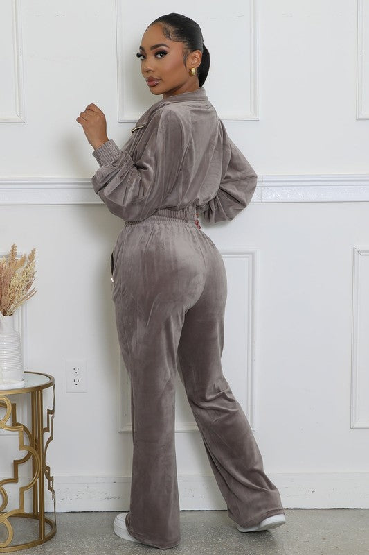 Original Velour Tracksuit Set - Grey