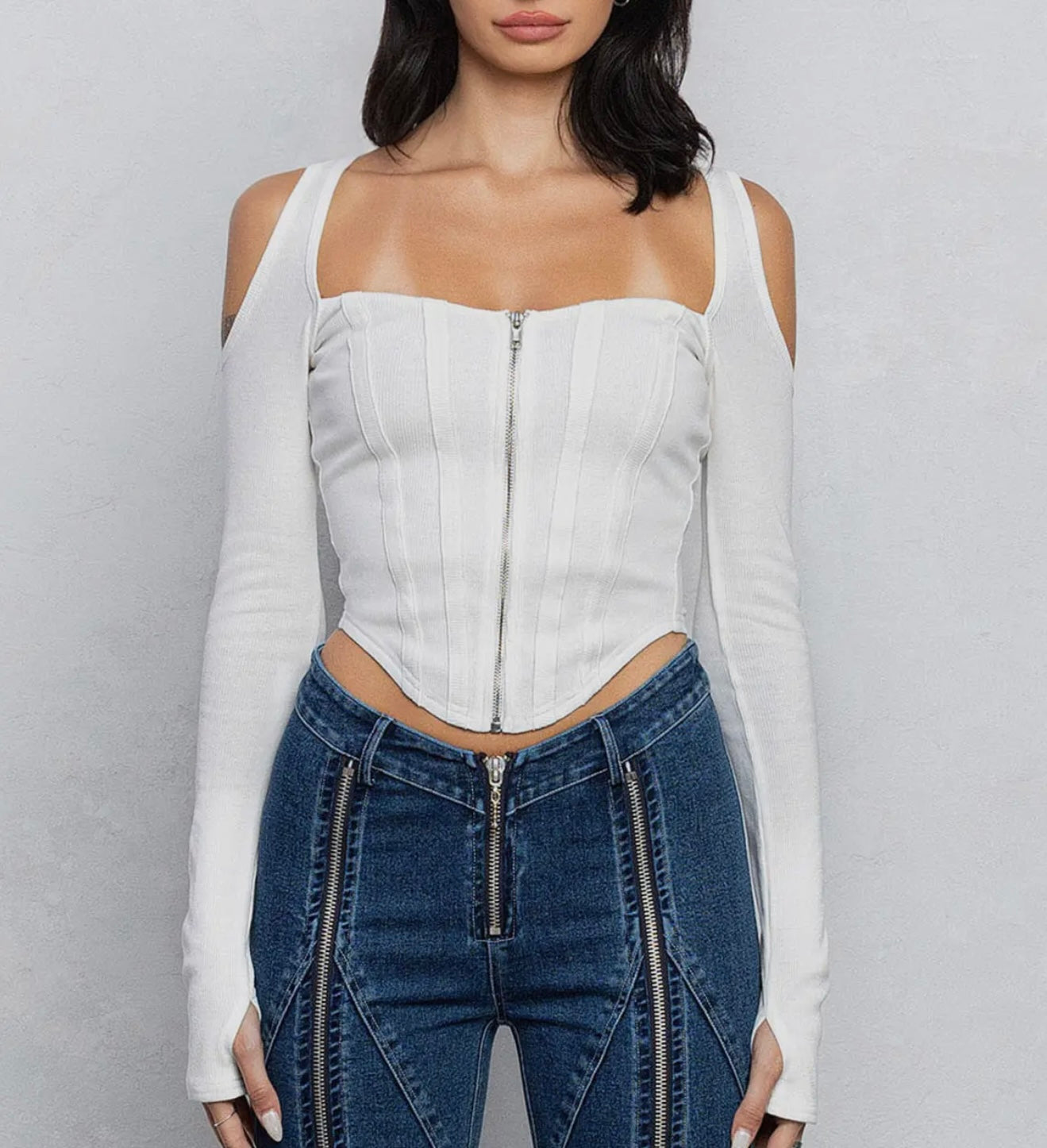 Ribbed Bustier Top