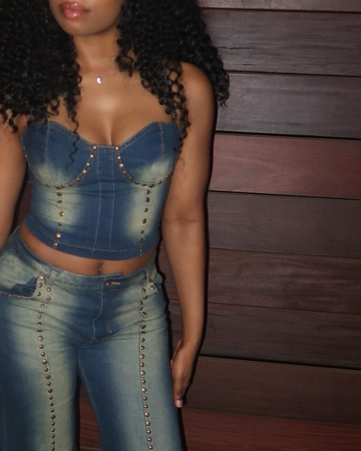 Vintage Studded Denim Set