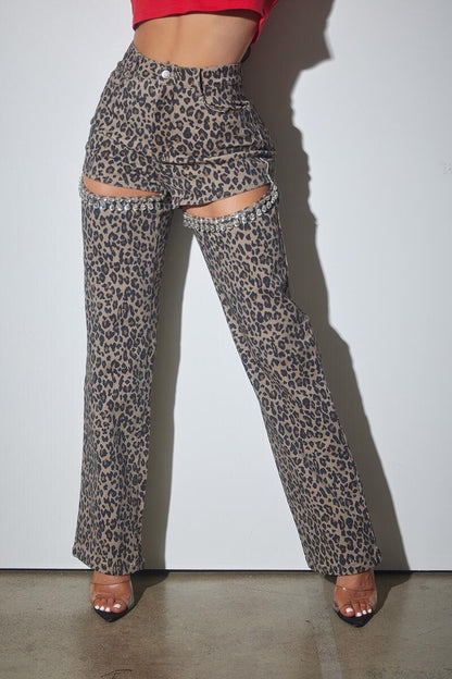 Luxe Jeweled Leopard Pants