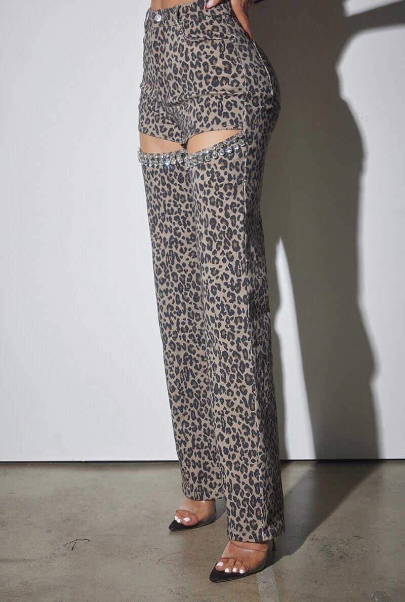 Luxe Jeweled Leopard Pants